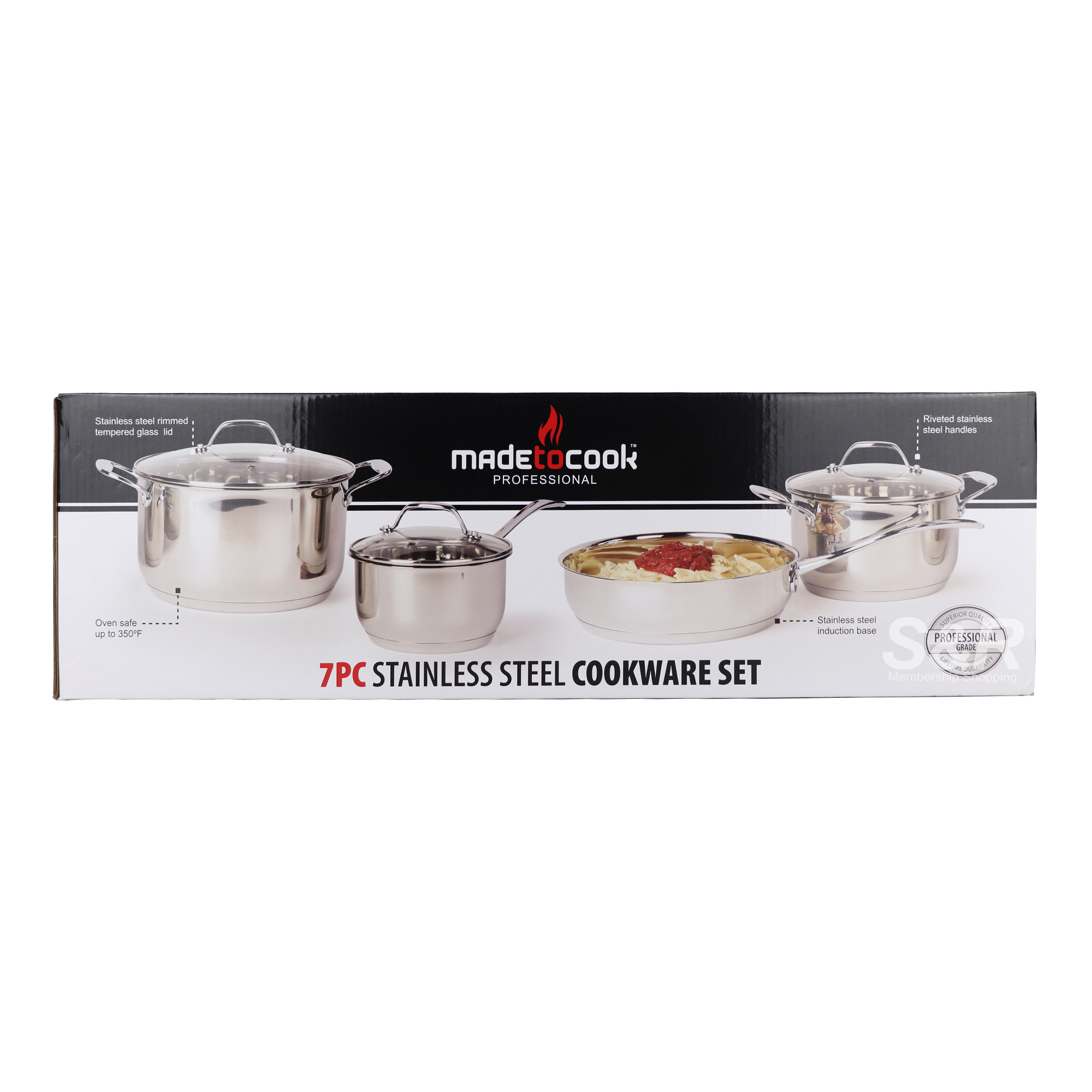 Made To Cook 7pc Stainless Steel Cookware Set
